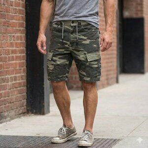 Zara Men's Camouflage Cargo Slim Fit Short
